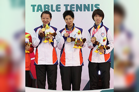 左起：李曉桐、黃家汶和吳玫薈 (乒乓球)