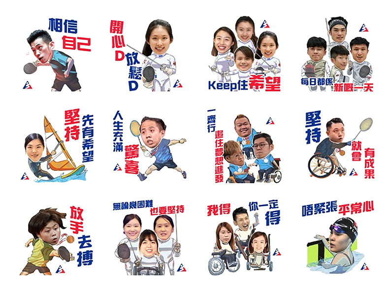 Two sets of WhatsApp stickers feature top ranking elite athletes and coaches at the Tokyo Olympics and Paralympics.