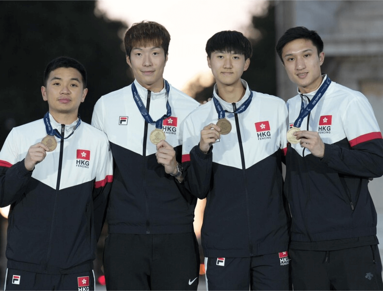 From left: Yeung Chi-ka, Cheung Ka-long, Leung Chin-yu, Choi Chun-yin (fencing) 