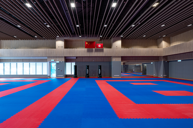 Newly installed national and regional flags across the New Facilities Building venues symbolise unity, pride, and the honour of representing Hong Kong, China.