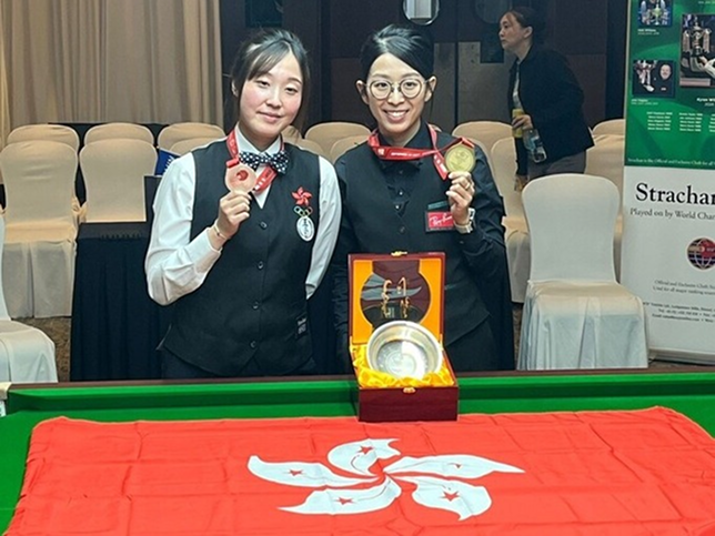 Fong Mei-mei (left) and Ng On-yee (right, billiard sports)