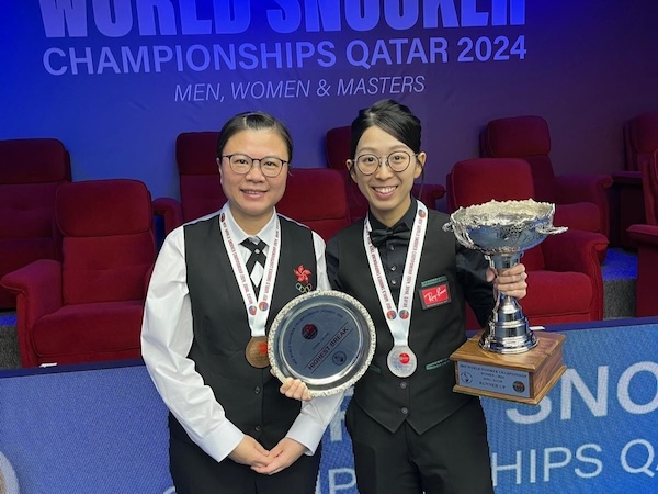 So Man-yan (left) and Ng On-yee (right, billiard sports)