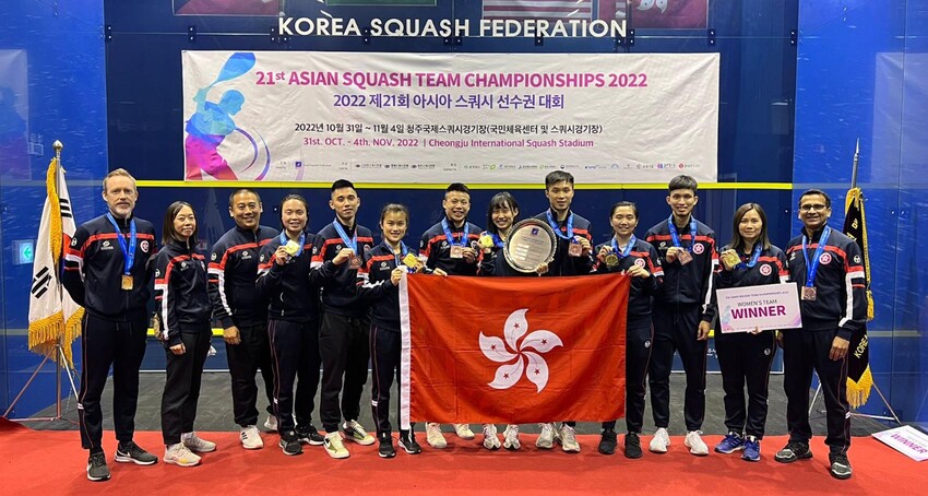 HK Squash Team Wins 1 Gold and 1 Bronze at Asian Champs