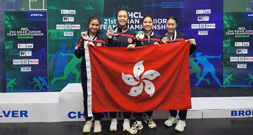 香港女子壁球隊亞青賽奪銀