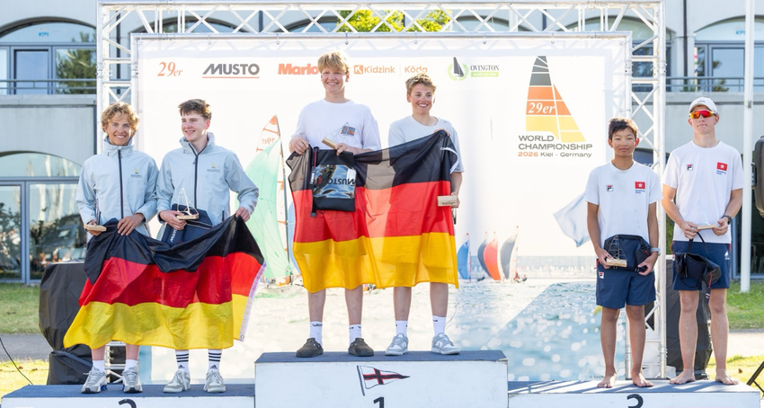 Hong Kong sailing junior team captured bronze at the 2026 29er World Championship held in Kiel, Germany… 