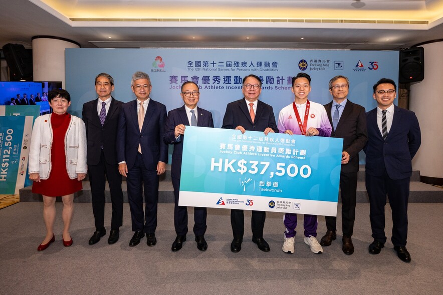 <p>Hong Kong medallists at the 12<sup>th</sup> NGD received over HK$6.8 million in cash incentives under the Jockey Club Athlete Incentive Awards Scheme, in recognition of their outstanding performances.</p>
