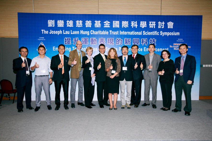 <p>A group photo of Dr Trisha Leahy (5<sup>th</sup> from left), Chief Executive of the Hong Kong Sports Institute (HKSI); Dr Raymond So (1<sup>st</sup> from left), Chairman of the Organising Committee of The Joseph Lau Luen Hung Charitable Trust International Scientific Symposium (ISS) and Director of Elite Training Science and Technology of the HKSI; together with moderators of the ISS, Prof Patrick W.C. Lau (3<sup>rd</sup> from left), Associate Head of the Physical Education, Hong Kong Baptist University; and Dr James Joseph Lam (6<sup>th</sup> from left), Specialist Doctor in Orthopaedics and Traumatology, Centre for Orthopaedic Surgery Ltd; as well as speakers including Dr Marcus Lee (2<sup>nd</sup> from left), Sports Biomechanist, Singapore Sports Council, Singapore; Prof Steve Haake (4<sup>th</sup> from left), Director of the Centre for Sports Engineering Research, Academy of Sport and Physical Activity, Sheffield Hallam University, UK; (starting from 7<sup>th</sup> from left) Prof Cathy Craig, Director of Research - Emotion, Perception and Individual Characteristics, School of Psychology, Queen&#39;s University, Belfast, UK; Mr Chikara Miyaji, Researcher, Deputy Director of Sports Science Department, Japan Institute of Sports Science; Dr Tae-Whan Kim, Korea National Team (Fencing) Coordinator, Division of Sports Science &amp; Engineering, Korea Institute of Sport Science, Korea; Mr Jacky Chen, Director, Sport Engineering Centre, China Institute of Sport Science, China; Prof Carmen Poon, Research Assistant Professor, Surgery, Chinese University of Hong Kong; and Mr Danny Chu, Senior Sport Biomechanics Officer, Sports Biomechanics and Technology Centre, HKSI.</p>
