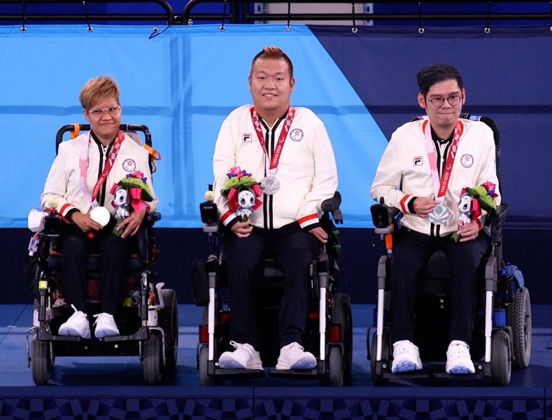 Tokyo Paralympic boccia mixed BC4 pairs event&nbsp;silver medallists