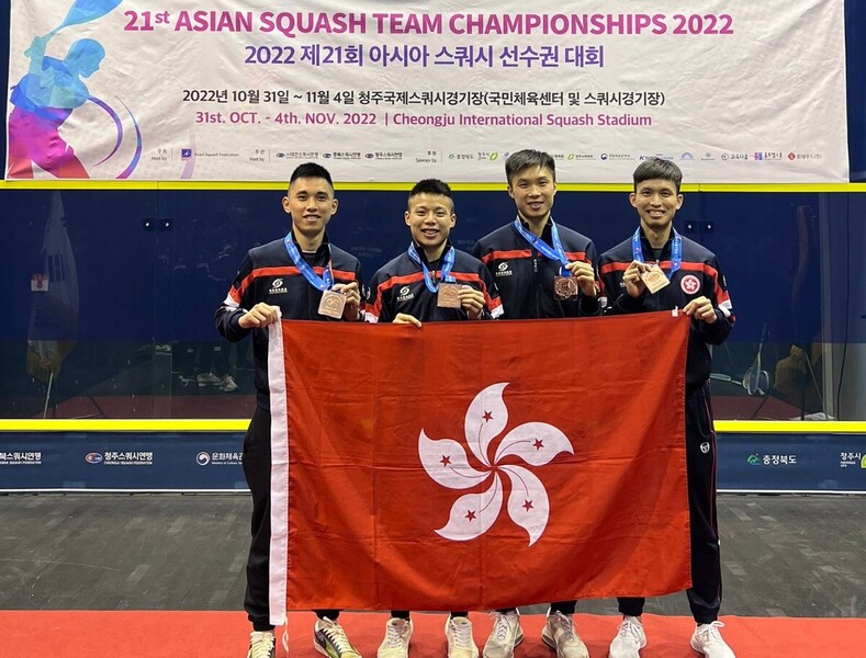 Hong Kong men&#39;s squash team&nbsp;(photo: Hong Kong Squash)