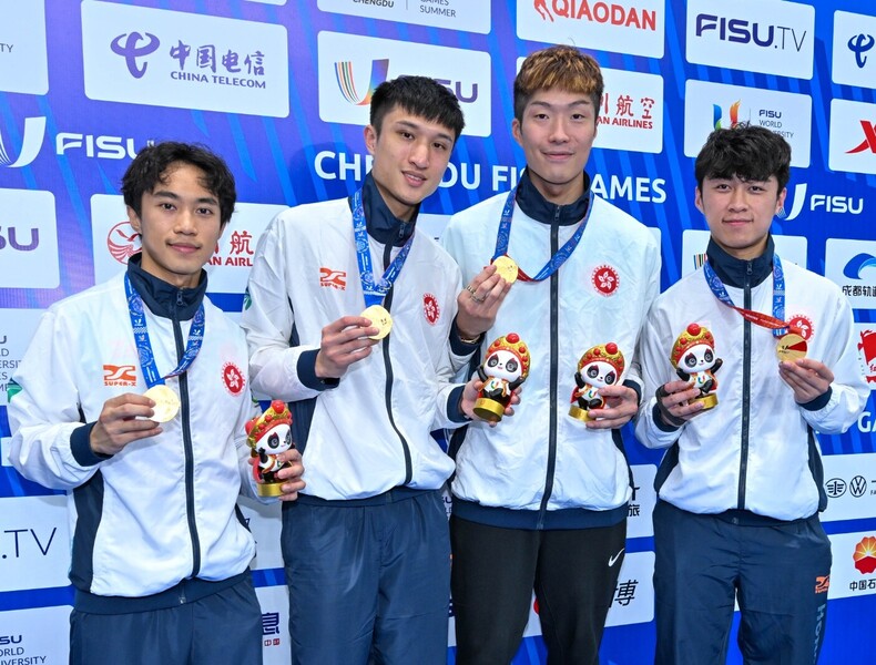 (From left)&nbsp;Lee Yat-long, Choi Chun-yin, Cheung Ka-long and Ng