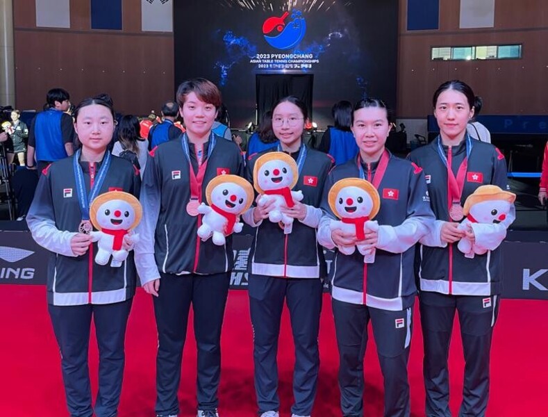 左起：李清韵、杜凯琹、李凯敏、李皓晴及朱成竹