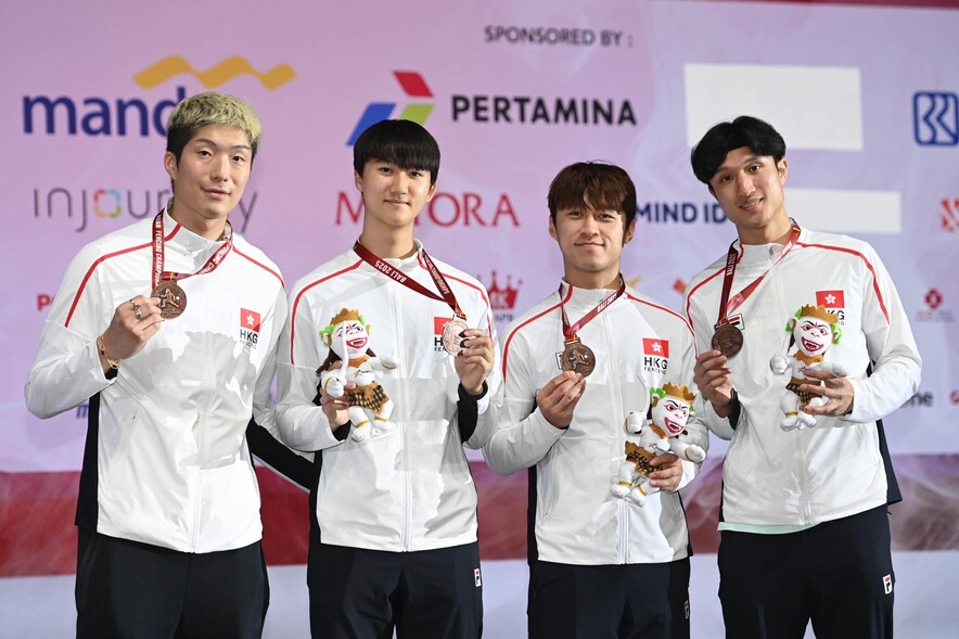 (From left) Cheung Ka-long, Leung Chin-yu, Ng Lok-wang and Choi