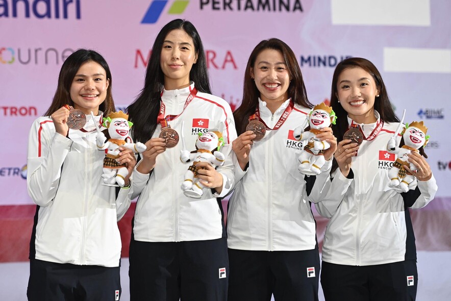 (From left) Lin Yik-hei, Chan Wai-ling, Hsieh Sin-yan, Chu