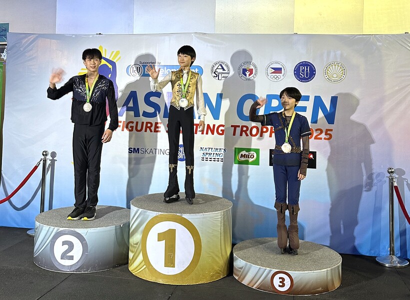 Zhou Zihao (middle) (Photo: Hong Kong China Skating Union)