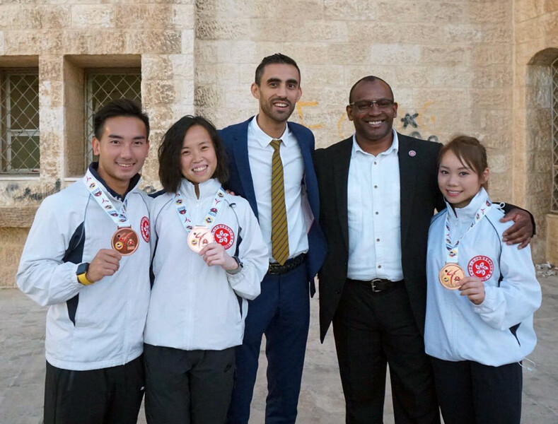 Cheng Tsz-man (1st from left), Tsang Yee-ting (2nd from left) and Lau