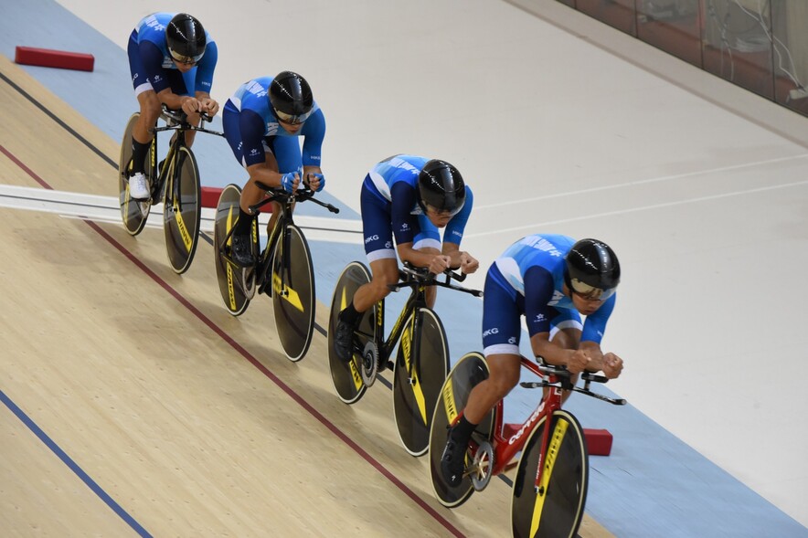 Hong Kong won a silver medal in the men&#39;s team pursuit. (Photo: Ta