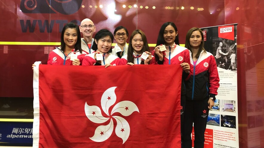 Hong Kong women&#39;s squash team (Photo: Hong Kong Squash)