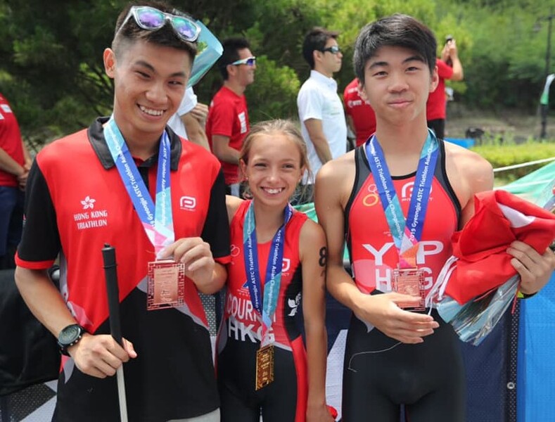 From left: Chu Kin-wa, Pauline Courret and Yip Tak-long (Photo: Hong